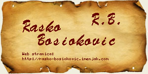 Raško Bosioković vizit kartica